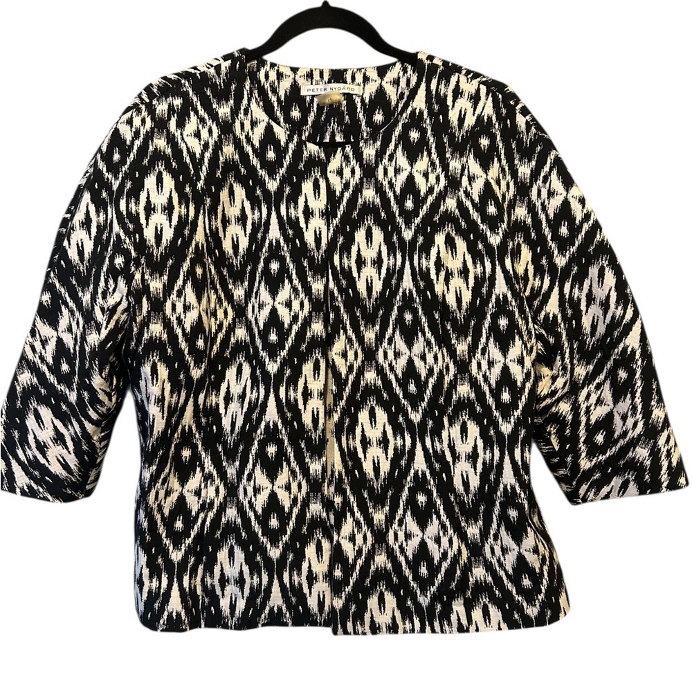 Peter Nygard Ikat Open-Front Blazer - Picture 5 of 11